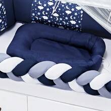 Rain of Love Baby New American And National Boy Braid Protector Kit Fofuxo Lua Marinho With Smooth Reducer Nest - Marinblå - Visa 5