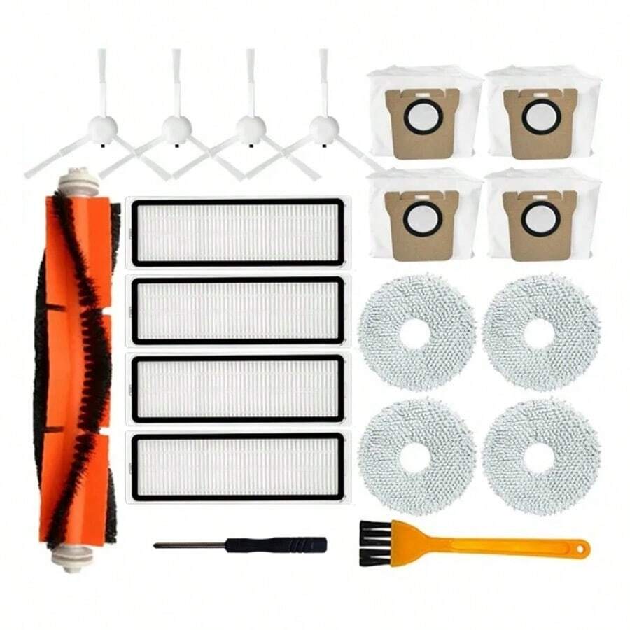 Đối với Robot hút bụi X10+ X10 Plus B101GL Phụ tùng thay thế Chổi bên chính Bộ lọc Hepa Vải lau Túi đựng bụi - Cam+Xám+Trắng+Đen - Xem 1
