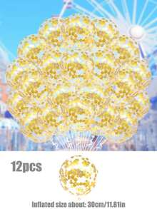 Bộ 12 quả bóng bay cao su trong suốt nhiều màu sắc 12 inch, thích hợp để trang trí tiệc cưới sinh nhật - Nhiều màu - Xem 19