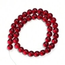 1pc Pomegranate Red Glass Beads, Simple Versatile Red Handmade DIY Beading Craft Material For Bracelet, Necklace, Jewelry, Phone & Key Chain Accessories - Pomegranate Red - View 10