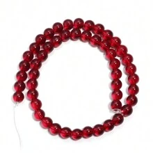 1pc Pomegranate Red Glass Beads, Simple Versatile Red Handmade DIY Beading Craft Material For Bracelet, Necklace, Jewelry, Phone & Key Chain Accessories - Pomegranate Red - View 9