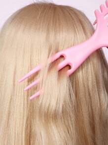 WANMEI 1支湿发造型梳，卷发按摩梳，方形梳子，适用于黑发，三齿螺旋设计，减少拉扯头发和卷发分离，男女通用造型工具 - 彩色 - 查看 11