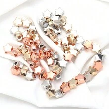 100pcs CCB Plastic Star Beads, Silver Color, Loose Spacer Beads For Jewelry Making, Accessories DIY