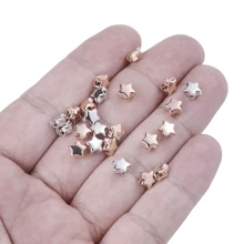 100pcs CCB Plastic Star Beads, Silver Color, Loose Spacer Beads For Jewelry Making, Accessories DIY