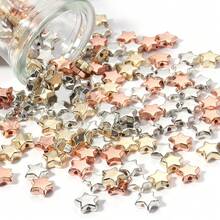 100pcs CCB Plastic Star Beads, Silver Color, Loose Spacer Beads For Jewelry Making, Accessories DIY
