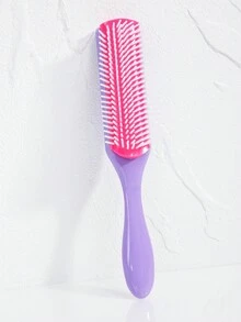 Peigne de mariage personnalisé Peigne personnalisé à neuf rangées Brosse démêlante 1/4 pièces pour cheveux naturels Brosse à cheveux personnalisée gravée Peignes à cheveux bouclés pour salon Convient à tous les types de cheveux pour femmes et hommes Cadeau, Brosse à cheveux / Peigne à cheveux (noir, blanc et violet)
