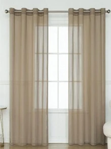 Rèm Sheer một tấm chắc chắn - Cà phê nâu - Xem 1