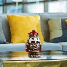 1 pièce Décoration de bureau de Noël Jarre à épices en céramique homme âgé soldat, salière et poivrière soldat casse-noisette, 2 pièces figurines casse-noisette, décorations de fête de Noël, cadeaux de Noël