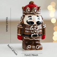 1 pièce Décoration de bureau de Noël Jarre à épices en céramique homme âgé soldat, salière et poivrière soldat casse-noisette, 2 pièces figurines casse-noisette, décorations de fête de Noël, cadeaux de Noël