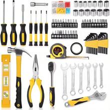 Il nuovo set di utensili pesanti 2025, cassetta degli attrezzi per uso domestico, set di utensili, set di cacciaviti combinati, chiave a cricchetto a bussola, adatto per decorazione della casa, riparazione di mobili e manutenzione dell'auto. Questo è un regalo per tuo marito e tuo padre.