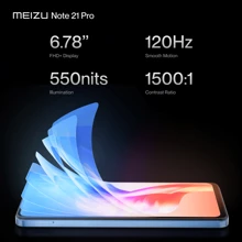 هاتف ذكي MEIZU Note 21Pro, نظام أندرويد 14، معالج هيليو G99 قوي، 8+256 جيجابايت، شاشة 6.78 بوصة HD+ مبهرة، كاميرا ثلاثية 64 ميجابكسل، 120 هرتز من الحركة الدائمة، بطارية 4950 مللي أمبير لطاقة لليوم كامل، شحن سريع 30 وات، إتصال ثنائي شرائح، NFC، شاحن 4G، مواصفات أوروبية