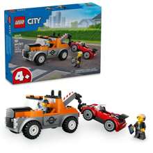LEGO Bộ lắp ráp xe kéo và sửa chữa xe thể thao thành phố, ý tưởng quà tặng cho trẻ em với 2 nhân vật nhỏ và phụ kiện bao gồm cả ốc tai điện tử, đồ chơi xe kéo giả vờ cho bé trai và bé gái từ 4 tuổi trở lên, 60435 - 60435 - Xem 2