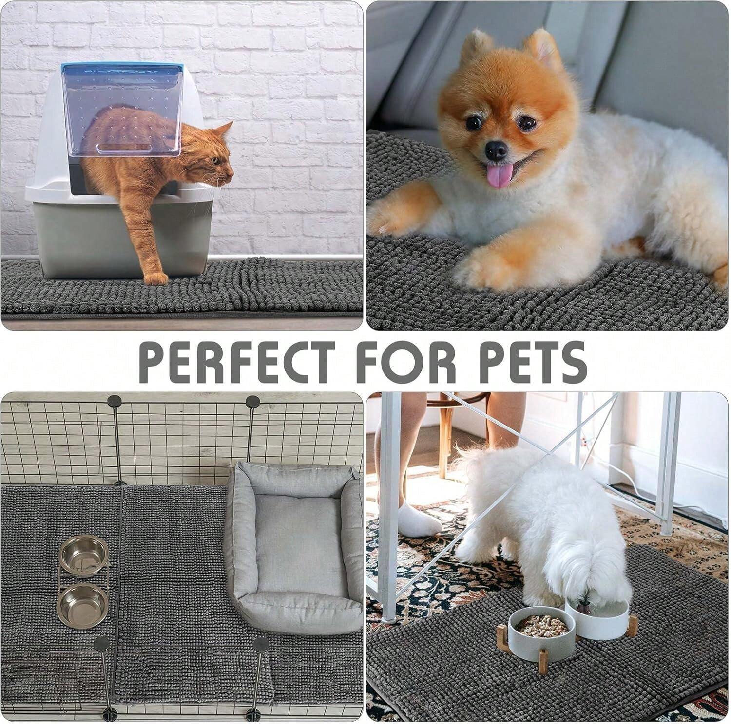 グレーのシェニールモルモット寝床、再利用可能な小動物モルモットベッド、フリース製モルモットおしっこパッド吸収性、洗濯可能なペットソフトな