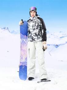 CAMEL CROWN Women's Ski Jacket Winter Snow Coat Warm Fleece Mountain Waterproof Female Jacket