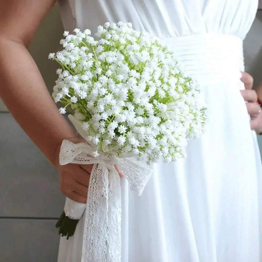 15 Artificial Milk Grass Bouquets Simulated Gypsum Flowers, Plastic