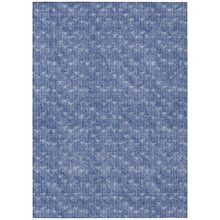 HomeRoots 5' X 8' Navy Blue Geometric Washable Non Skid Indoor Outdoor Area Rug