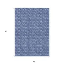 HomeRoots 5' X 8' Navy Blue Geometric Washable Non Skid Indoor Outdoor Area Rug