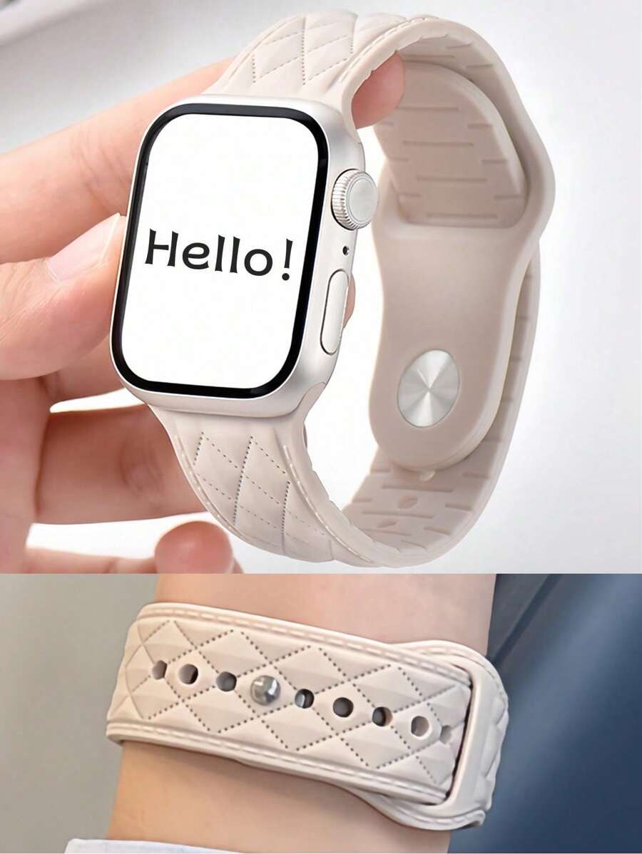 Neues Silikon Uhrenarmband, kompatibel mit 44mm, 40mm, 45mm, 49mm, 41mm, 38mm, 42mm, 46mm Uhren, geeignet für Ultra2, Ultra Serie, SE2, SE 7, 6, 5, 4, 3, 8, 9, 10, 11, Starlight Farbe - Sternenlichtfarbe - Übersicht 1