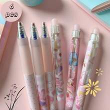 6 cái Có thể xóa Có thể thu vào Bút bi Với Pha lê Xanh Ink - Hồng - Xem 10