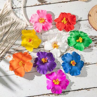 1pc Simulated Hibiscus Flower Hair Clip, 10cm, Boho Style, Suitable For Beach Vacation, Photography Decorations, Gift Claw Clips Hair Claws Hair Barrettes, School Stuff