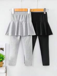 (2 cái/bộ) Quần legging legging màu trơn cho bé gái, Xuân Thu Đông - Nhiều màu - Xem 2