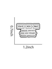 1pc Control Yourself Alter Your Thoughts Delete Negativity Pin Funny Computer Control Keyboard Ctrl+Alt+Del Metal Brooch Jewelry