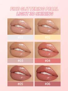 Ushas, 6 Color Glitter Liquid Lipsticks, Diamond Shimmer Metallic Lipstick, Waterproof Long Lasting Makeup Kit Face Eye Glow Shimmer Shinning For All Skin Types Perfect For Celebrations - #03 - View 4