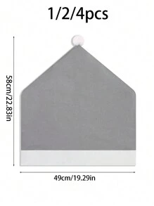 Bộ 4 vỏ bọc ghế Giáng sinh cổ điển - Mũ ông già Noel màu xám họa tiết bông tuyết, Vỏ bọc lưng ghế màu xám Giáng sinh bằng vải không dệt, Vỏ bọc ghế ăn nhà bếp bằng vải có họa tiết trang trí ngày lễ - Xám - Xem 7