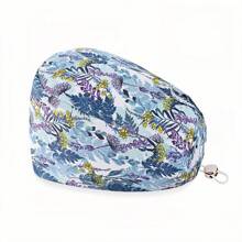 1 chiếc mũ y tá/mũ làm việc bằng chất liệu polyester in họa tiết hoa, động vật, trái cây và hoạt hình dành cho phụ nữ, có ốp lưng, khóa có thể điều chỉnh, chống vi khuẩn và chống bụi, thích hợp cho các chuyên gia y tế/làm đẹp/thú y - Nhiều màu - Xem 12