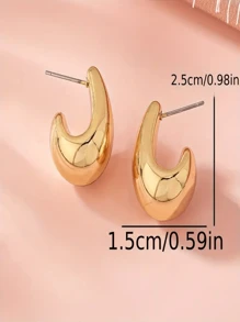 1 Pair Of Fashionable Elegant Stud Earrings, Luxurious Unique Design For Daily Wear