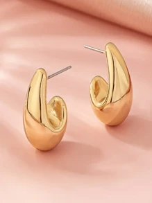 1 Pair Of Fashionable Elegant Stud Earrings, Luxurious Unique Design For Daily Wear