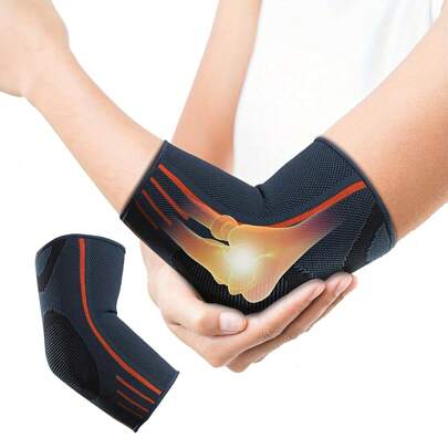 1 pieza Manga de compresión para el codo, para soporte y protección de la articulación del codo del tenista y golfista, apta para deportes, acondicionamiento físico, levantamiento de pesas, accesorios del gimnasio