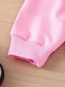 1pc Young Girl Casual Christmas Reindeer Print Long Sleeve Sweatshirt, Autumn/Christmas Season