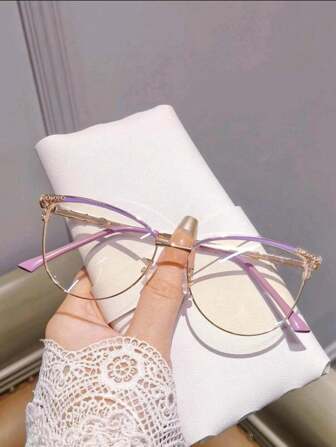 Gafas de con montura de ojo de gato para lectura, juegos, TV y teléfonos, accesorios de gafas transparentes