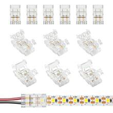 12 chiếc 2 chân không hàn nối với dây đầu nối nhanh 8mm đầu nối dải đèn LED nhanh không khe hở cho dải đèn LED đơn sắc chống nước hoặc không chống nước - trắng - Xem 1