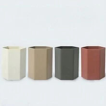 1 hộp đựng bút màu trơn đa giác, hộp đựng bền đa năng, cốc đựng bút, hộp đựng đồ trang điểm - Nhiều màu - Xem 1