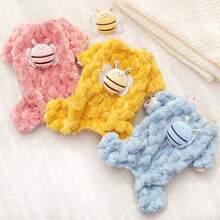 1pc New Autumn And Winter Warm And Thick Teddy Four Legged Clothes With Plush Bees That Can Pull Dogs And Cats' Clothes - Multicolor - View 10