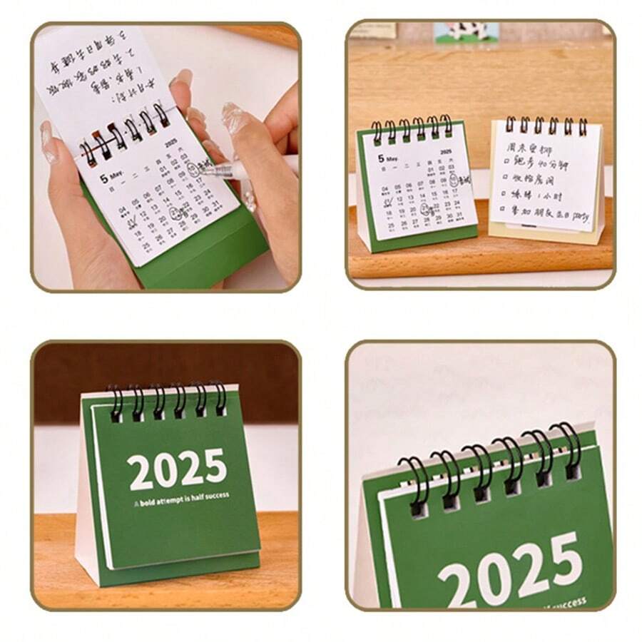 4 Desktop Calendars 2025 Mini Portable Calendar Desktop Ornament Check