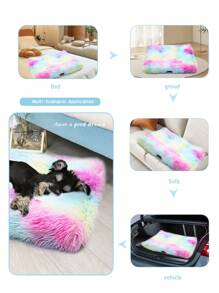 1PC Washable Plush Pet Crate Bed For Dog Anti-Slip Pet Mat Bed For Cat Fluffy Comfy Pet Sleeping Mat For Large, Jumbo, Medium, Small Dogs Breeds - Multicolor - View 9
