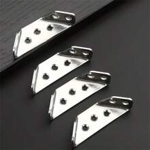 20pcs Heavy Duty Stainless Steel L-Shaped Brackets - 90° Corner Brace, For Cabinets And Furniture, Industrial Hardware With Screws Included