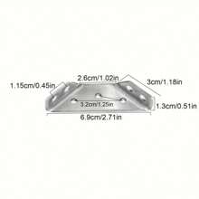 20pcs Heavy Duty Stainless Steel L-Shaped Brackets - 90° Corner Brace, For Cabinets And Furniture, Industrial Hardware With Screws Included