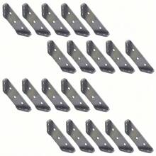 20pcs Heavy Duty Stainless Steel L-Shaped Brackets - 90° Corner Brace, For Cabinets And Furniture, Industrial Hardware With Screws Included