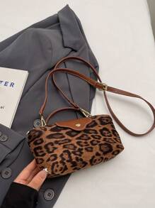 1 Stück schwarze Hirsch Muster geprägte Vintage Krokodilleder Textur Großraum PU Handtasche, Damen Schultertasche (zufälliges geprägtes Muster), Leoparden Muster Damen Geldbörse, Leoparden Muster Revival, Herbst/Winter Mode Leoparden Muster Damen Geldbörse, Neue Herbst/Winter Tiger Muster Damen Tasche - Braun - Übersicht 10