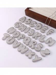 1 chiếc vòng cổ hình quả bóng Cubic Zirconia bằng đồng thau hình chữ cái tiếng Anh 26 - vòng cổ - Xem 8