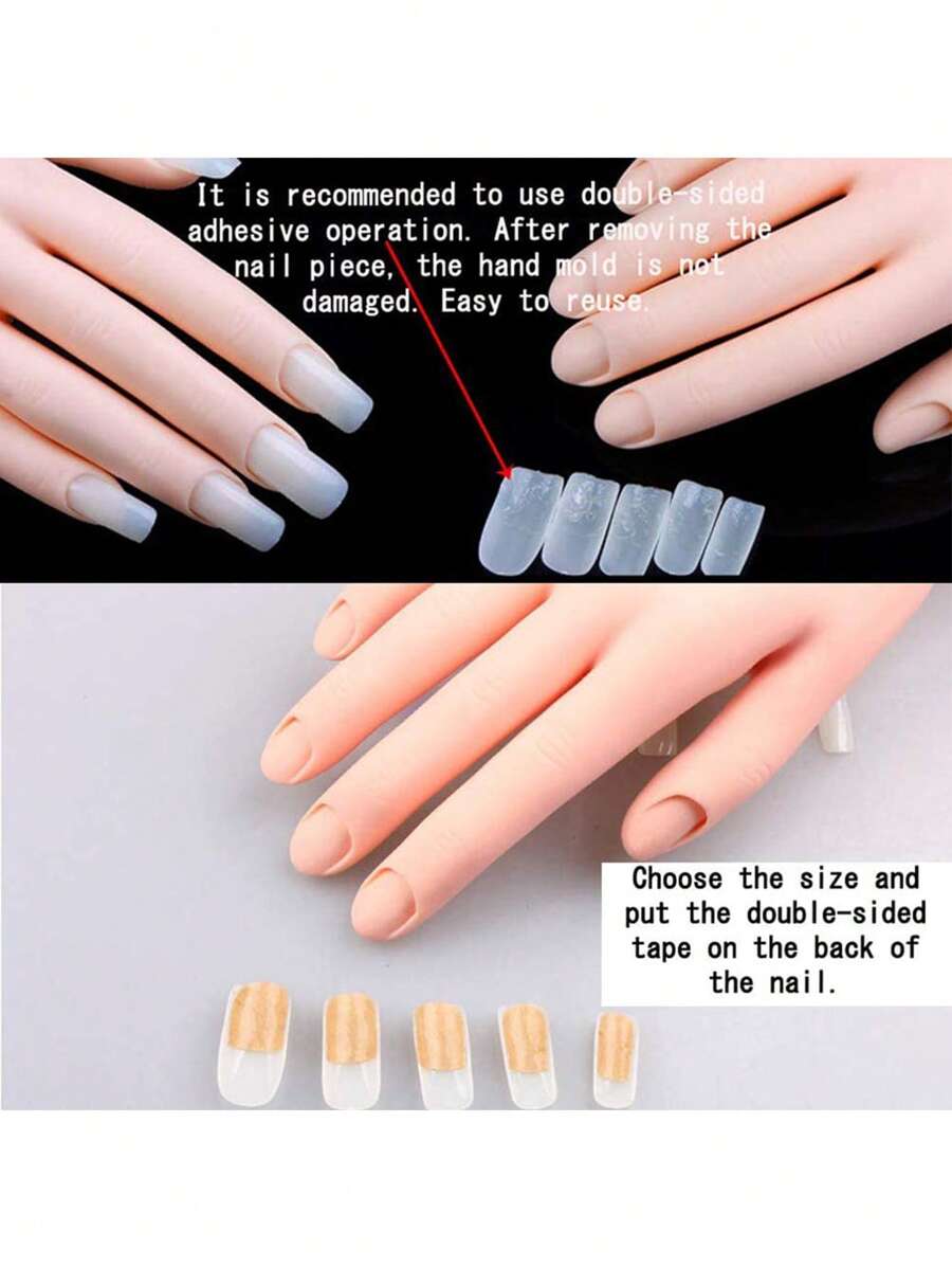 Silicone Finger Movable Model Nail Art Practice Hand Acrylic Fake Nail