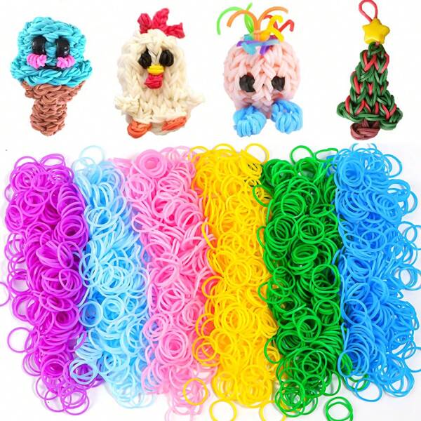 500 piezas/1000 piezas/1500 piezas - 40 gomas elásticas de colores surtidos para hacer pulseras DIY y otros accesorios únicos! Gran regalo para Halloween, Acción de Gracias, Navidad, Pascua