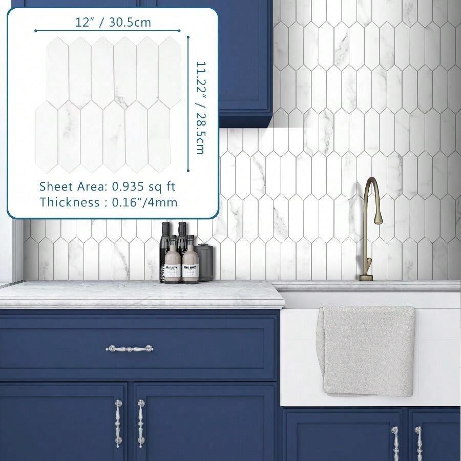 10Sheet Peel And Stick Backsplash For Kitchen Bathroom Shower 12 Inch