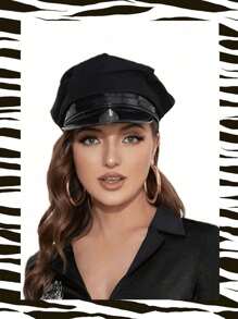 1 Chiếc, Mũ lưỡi trai nữ, Mũ cảnh sát Unisex, Mũ bảo vệ, Mũ hóa trang Halloween, Cosplay, Thích hợp cho tiệc ngày lễ, Phù hợp với trang phục - màu đen - Xem 14