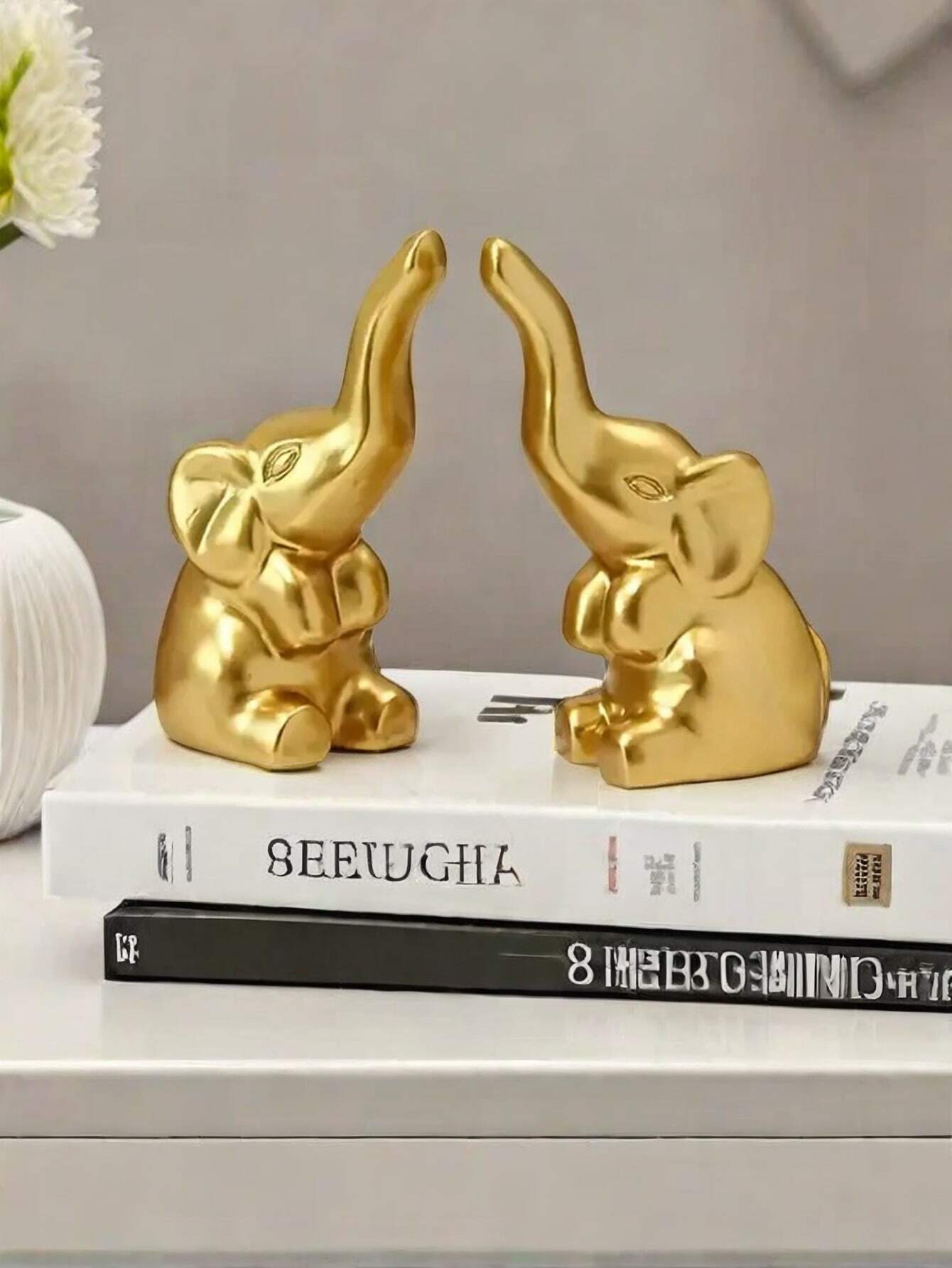 Gold Mini Elep1pc 2pcs Hants Decor Accents Animal Statues Sculptures