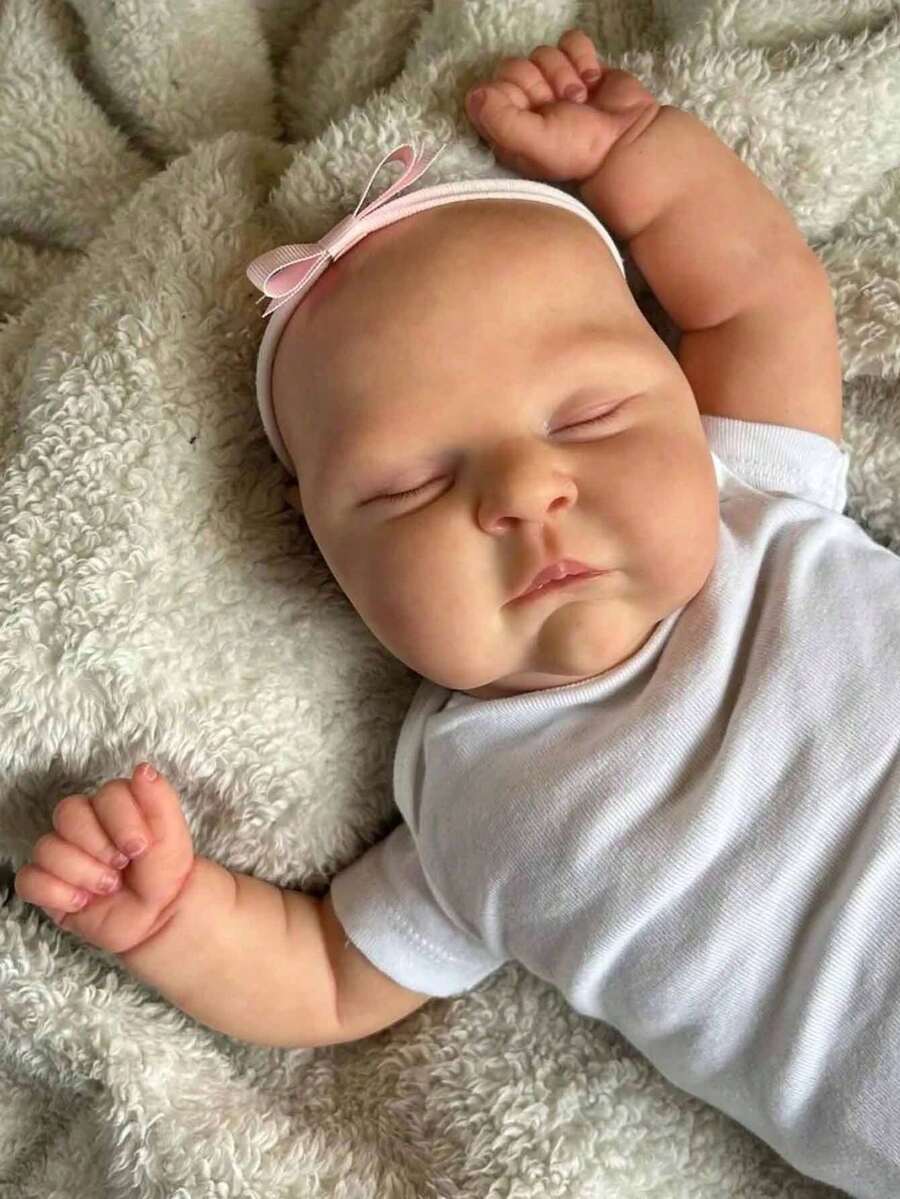 Muñeca Reborn realista de 50 CM de bebé dormido con tono de piel de